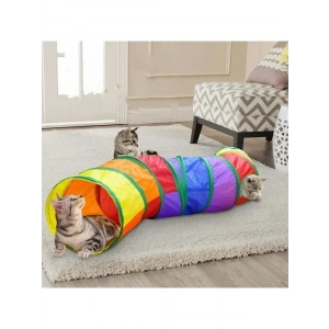 Katlanır Polyester Kedi Tüneli, Gökkuşağı Desen