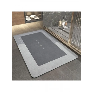 Kaymaz Tabanlı Süper Emici Banyo Paspası, 50x70 cm, Gri