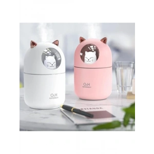 Kedi Karakterli RGB LED Nemlendirici, Beyaz