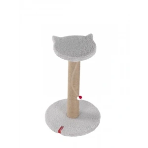 Kedi Yüzlü Tırmalama Tahtası - Gri Peluş Kaplı