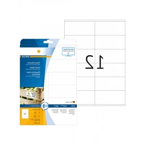 Kendinden Yapışkanlı 300 Adet Beyaz Etiket, 105 x 48 mm, 25 Yaprak, Mat, Basılabilir