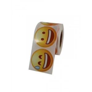 Kendinden Yapışkanlı Emoji Etiketler, 9 Tasarım, 50mm Çap, 500 Adet