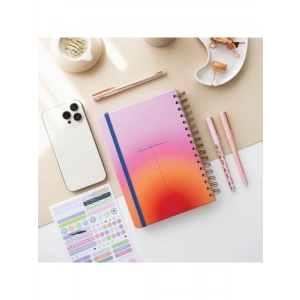 Kırmızı-Pembe Gradient Renkli A5 Spiralli Not Defteri