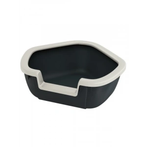 Köşe Tasarımlı Kedi Tuvaleti - Dayanıklı Plastik, 57.5 x 51.5 x 22 cm