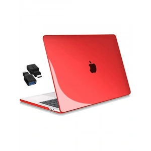 Kristal Koruyucu Kılıf, 13 Laptop için Uyumlu, Kırmızı
