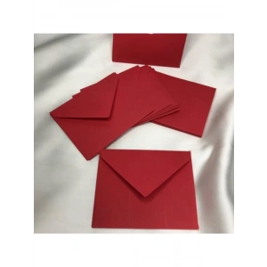 Küçük Kırmızı Mesaj Zarfı - 10 Adet, 7x9 cm