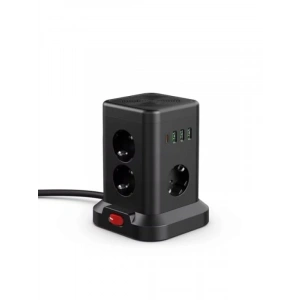 Kule Tipi Çoklu Priz – 3 USB-A + 1 Type-C, Akım Korumalı