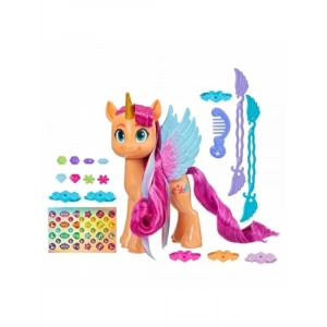 Kurdele Saç Tasarımlı Unicorn Figürü - 15 cm
