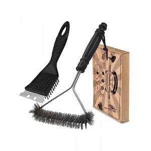 Mangal Temizleyici Seti, 2 Parça Metal Fırça ve Kazıyıcı