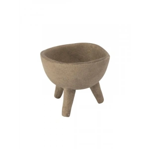 Mat Boz Kahverengi Küçük Saksı - 7,6 cm Pişmiş Toprak