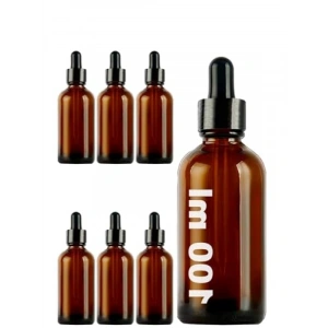 Metal Kapaklı Damlalık Dropper Şişesi - 100 ml, Cam Şişe (6 Adet)