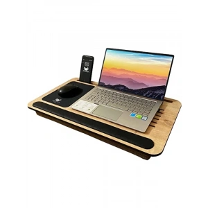 Minderli Laptop Sehpası, Telefon ve Tablet Bölmeli, 33x55 cm