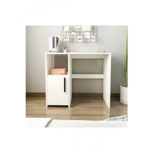 Minimalist Beyaz Tek Kapaklı Çalışma Masası