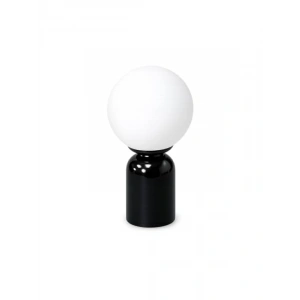 Modern Siyah Gövdeli Cam Küre Masa Lambası - 30 cm