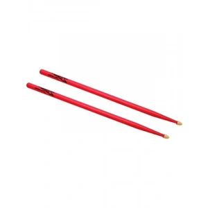 Neon Pembe 5A Hickory Davul Çubukları - Ahşap Akorn Uç