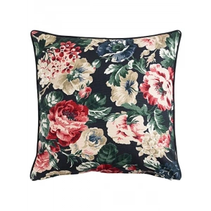 Pamuk Yastık Kılıfı - 50x50 cm - Siyah/Çok Renkli
