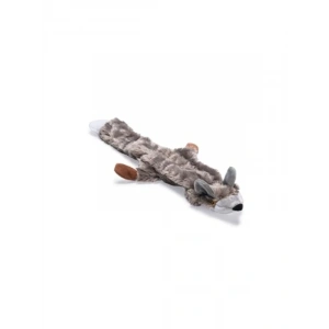 Peluş Tilki Köpek Oyuncağı, Gri, 30x13x2,5cm