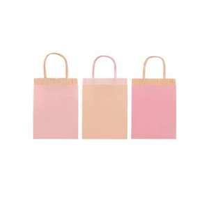 Pembe Püsküllü Hediye Çantaları - 8 Adet