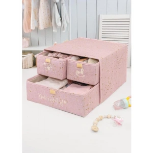 Pembe Renkli Bebek Odası için 3lü Çekmece Düzenleyici