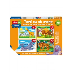 Renkli Puzzle Seti - Yaşadığım Yer Temalı