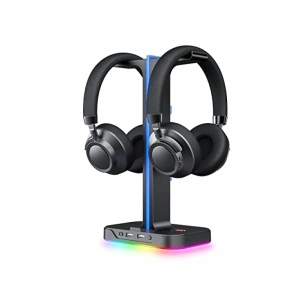 RGB Aydınlatmalı Kulaklık Standı - Ergonomik Tasarım ve USB Portları