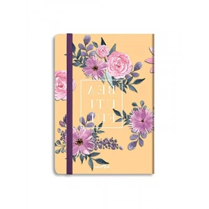 Sarı Renkli Kareli Defter - 17x24 cm Sert Kapak