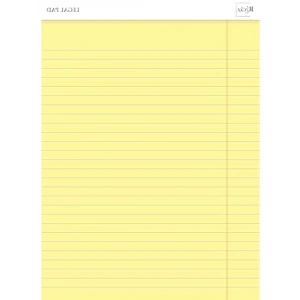Sarı Renkli Legal Pad, 50 Yaprak, Geniş Satır Aralığı