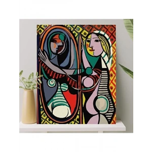 Sayılarla Boyama Tuval Seti (40x50 CM) - Aynadaki Kadın