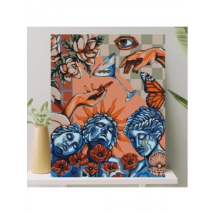 Sayılarla Boyama Tuval Seti | Fırça ve Boya Dahil (Çıtalı) 40x50 CM