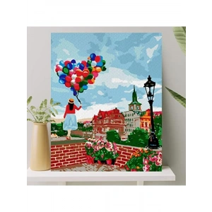 Sayılarla Boyama Tuval Seti Fırça ve Boya Dahil (Çıtalı) 40x50 CM