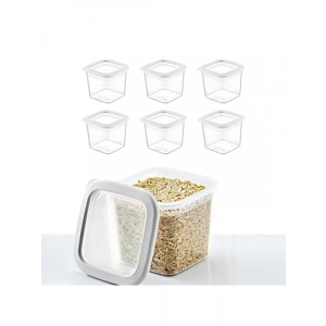 Şeffaf 6lı Kare Saklama Kabı Seti - 740 ML Kapasite