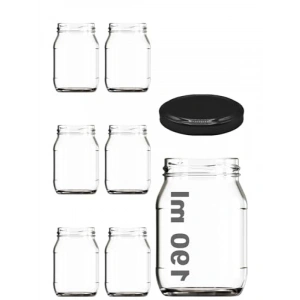 Şeffaf Cam Kavanoz Seti, 6 Adet Metal Kapaklı 190 ml