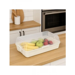 Şeffaf Kapaklı Buzdolabı Düzenleyici Kutu – 32x18 cm Pratik Gıda Organizeri
