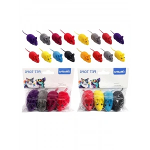 Sesli Fare Oyuncağı - Kediler için 4’lü Set (Karışık Renk)