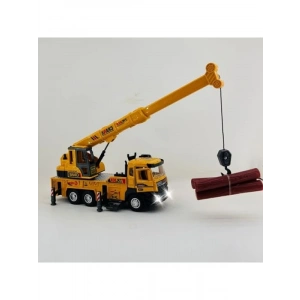 Sesli ve Işıklı Oyuncak İş Makinesi - Vinç ve Kepçe 30 cm