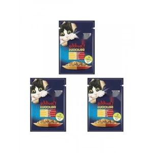 Sığır ve Tavuklu Çifte Lezzet Yaş Kedi Maması - 85 Gr, 3lü Paket