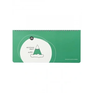 Stickerlı Spiralli Haftalık Planlayıcı - 13x27 cm, Yeşil