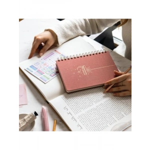 Süresiz Planlayıcı Ajanda - Keten Kapak, Pembe