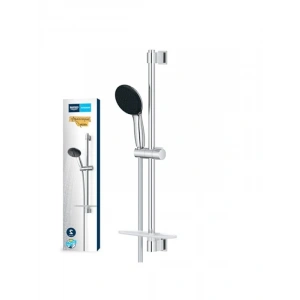 Sürgülü Duş Seti - 110mm Yuvarlak El Duşu, Krom, 600mm Ray