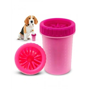Taşınabilir Köpek Patisi Temizleyici - Orta Boy, Pembe