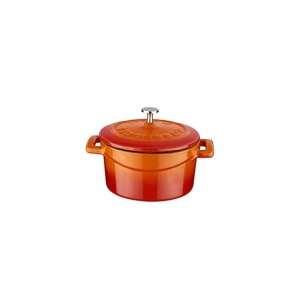 Turuncu Döküm Mini Tencere - 10 cm, 0.35 L