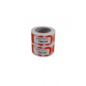 Turuncu Zemin Siyah Baskılı Kalite Kontrol Etiketi, 30mm Çap, 1000 Adet