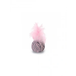 Tüylü Kedi Oyuncağı, Yün Top, Pembe ve Gri, 5 cm
