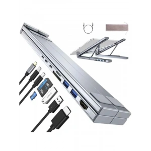 USB-C Taşınabilir Laptop Standı, HDMI 4K ve Çoklu Port Hub