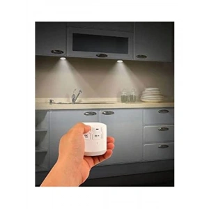 Uzaktan Kumandalı Yapışkanlı 3lü LED Spot Lamba - Pratik ve Enerji Tasarruflu