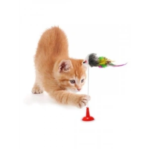 Vantuzlu Hareketli Çanlı Eğlenceli Peluş Kedi Oyuncağı, 2li Paket
