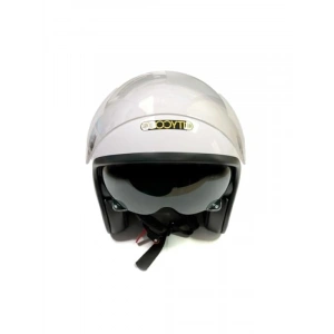 Vintage Stil Yarım Motosiklet Kask - Parlak Beyaz
