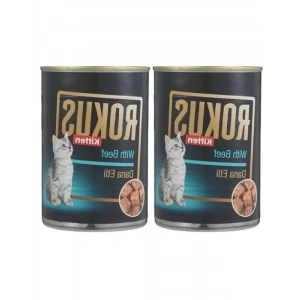 Yavru Kediler İçin Dana Etli Konserve Mama 410 Gr 2li Paket