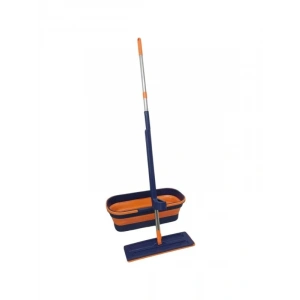 Yeniden Kullanılabilir Tekerlekli Mikrofiber Mop Seti - 1 Yedek Bez Dahil