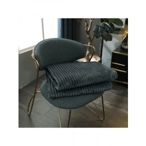 Yumuşak Dokulu Fitilli TV Battaniyesi 120x170 cm - Hardal Antrasit